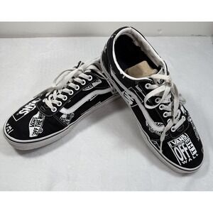 Van's Off The Wall Black and White Lace Up Shoes Mens 9.5 Streetwear City Skate